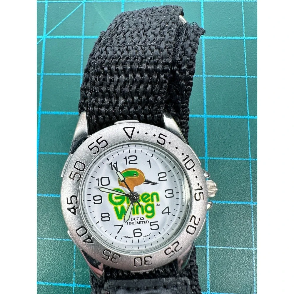 Ducks Unlimited Greenwing Watch Nylon Strap Japan Water Resistant NEW BATTERY